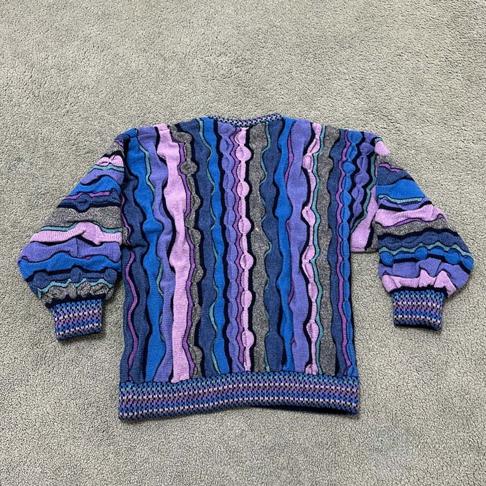 VINTAGE 90's Lorry Marshall Coogi style colorful biggie sweater Size L - Picture 3 of 8